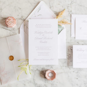 Vellum and Wax Seals for a July Wedding at The Merrimon-Wynne House
