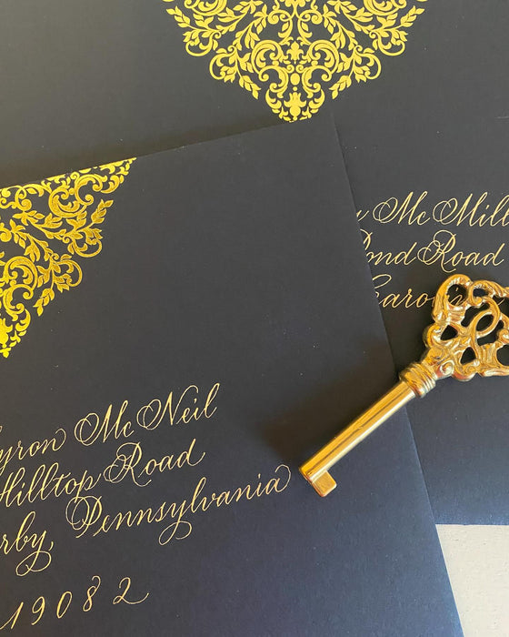 gold foil calligraphy cute buttons gift and paper boutique