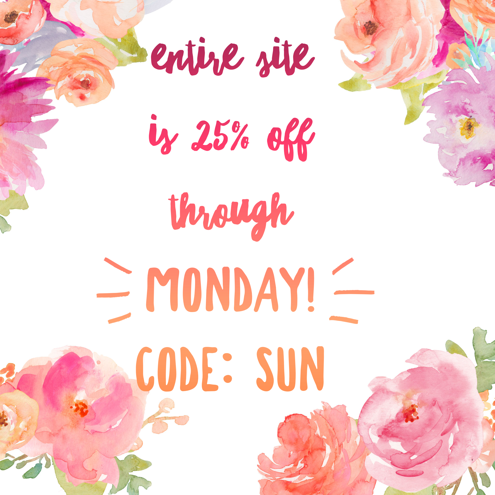 ☀️ Memorial Day Weekend Website Flash Sale | Take 25% off ALL Retail ☀️