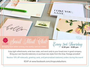 💌 Join Cute Buttons Snail Mail Club with a Kickoff Event on March 21 💌