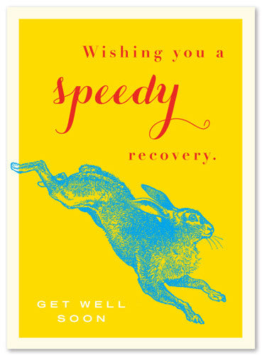 Get Well Soon Rabbit Card by J Falkner