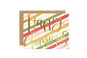 Christmas Stripes Greeting Card Stationery