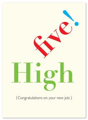 Exclamations "High Five" New Job Card by J Falker