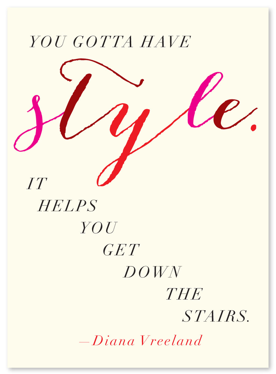 Quote "Style", Diana Vreeland Card by J Falkner