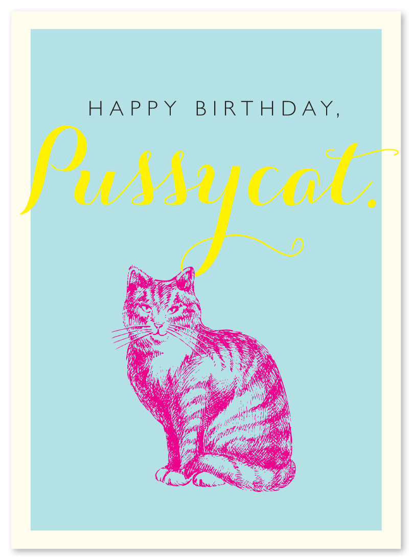 Birthday Pussycat Card by J. Falkner