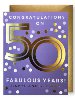 Gold 50th Anniversary Card by J. Falkner