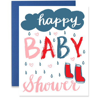 Baby Shower Rain Boots Greeting Card