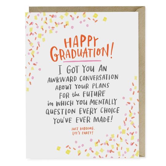Awkward Convo Graduation Card by Emily McDowell