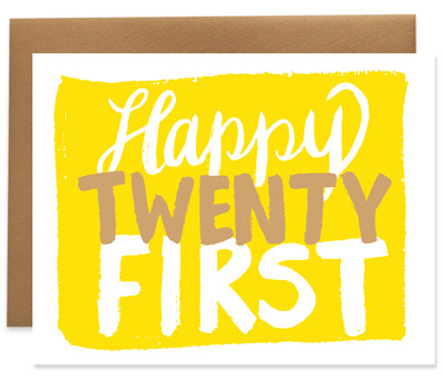 Happy Twenty First Birthday Card - Cute Buttons Gift and Paper Boutique