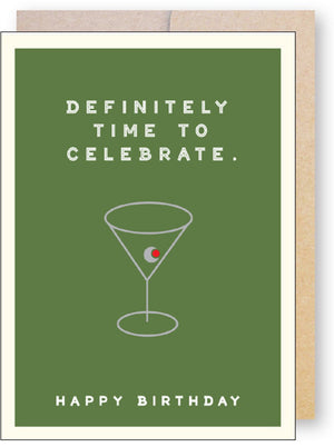 Martini Celebration Birthday Card by J. Falkner