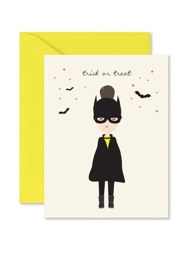 Bat Girl Halloween Card