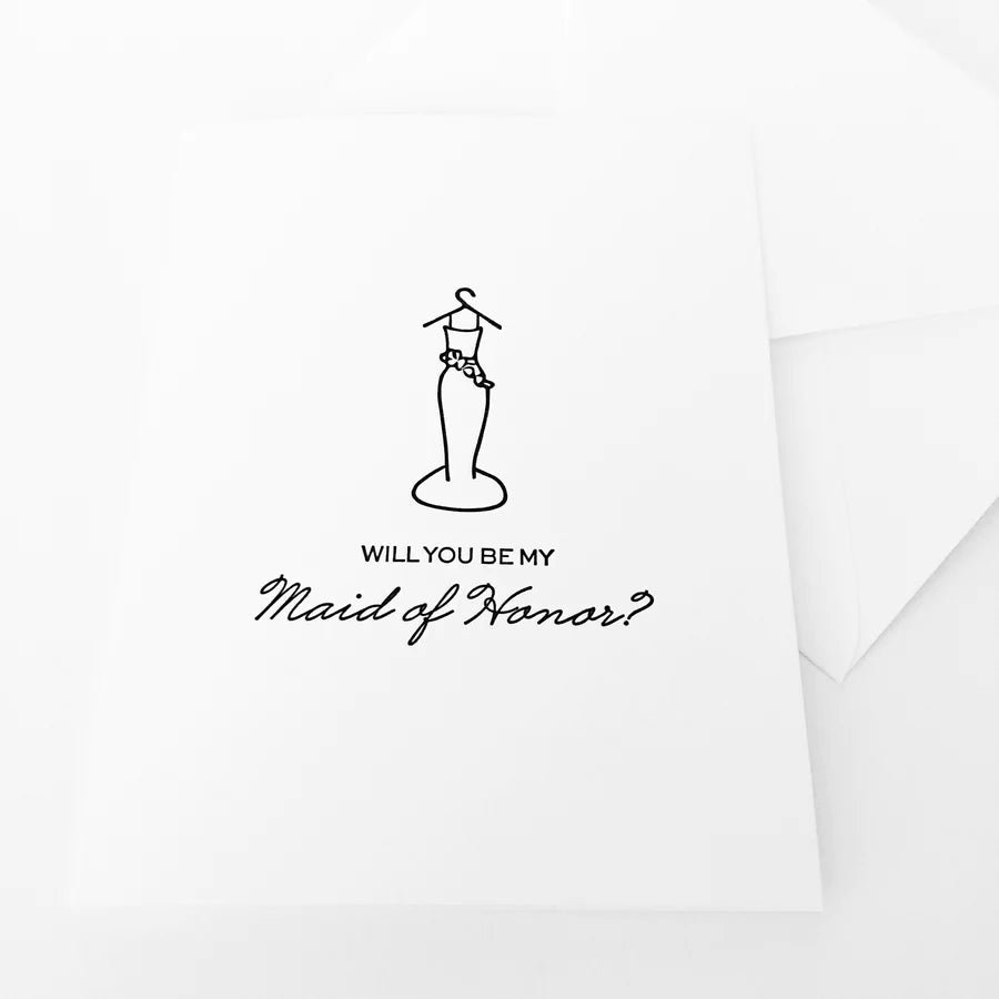 Will You Be My Maid Of Honor Letterpress Greeting Card
