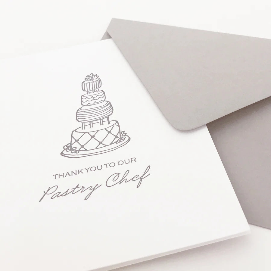 Wedding Pastry Chef Letterpress Thank You Card